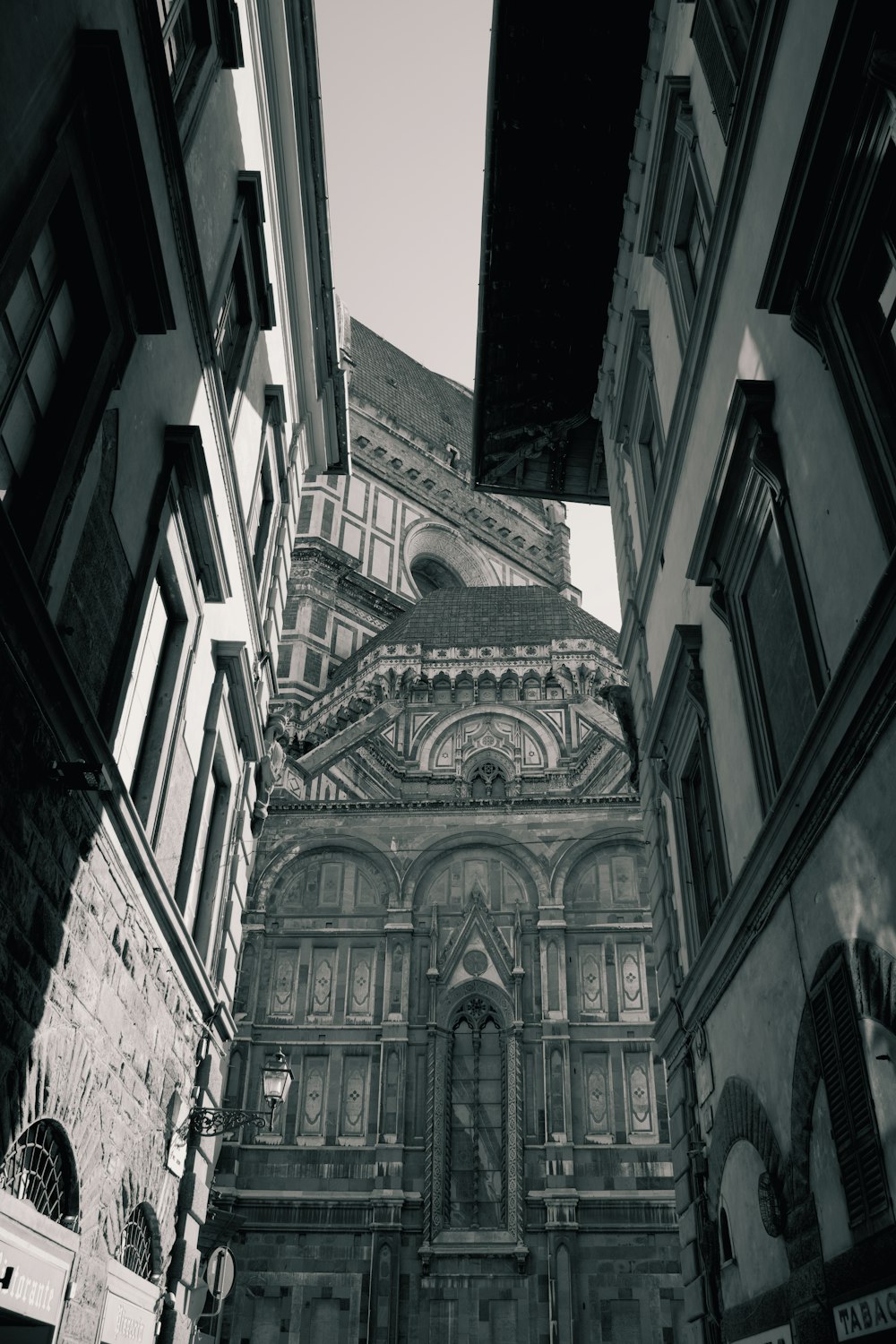 a black and white photo of an old building