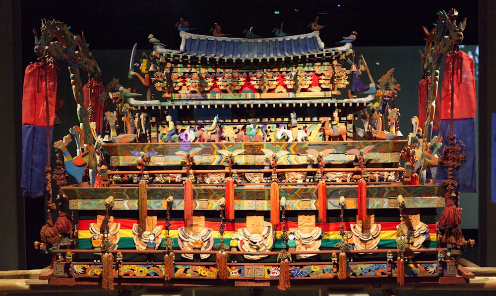 a display of asian decorations in a museum