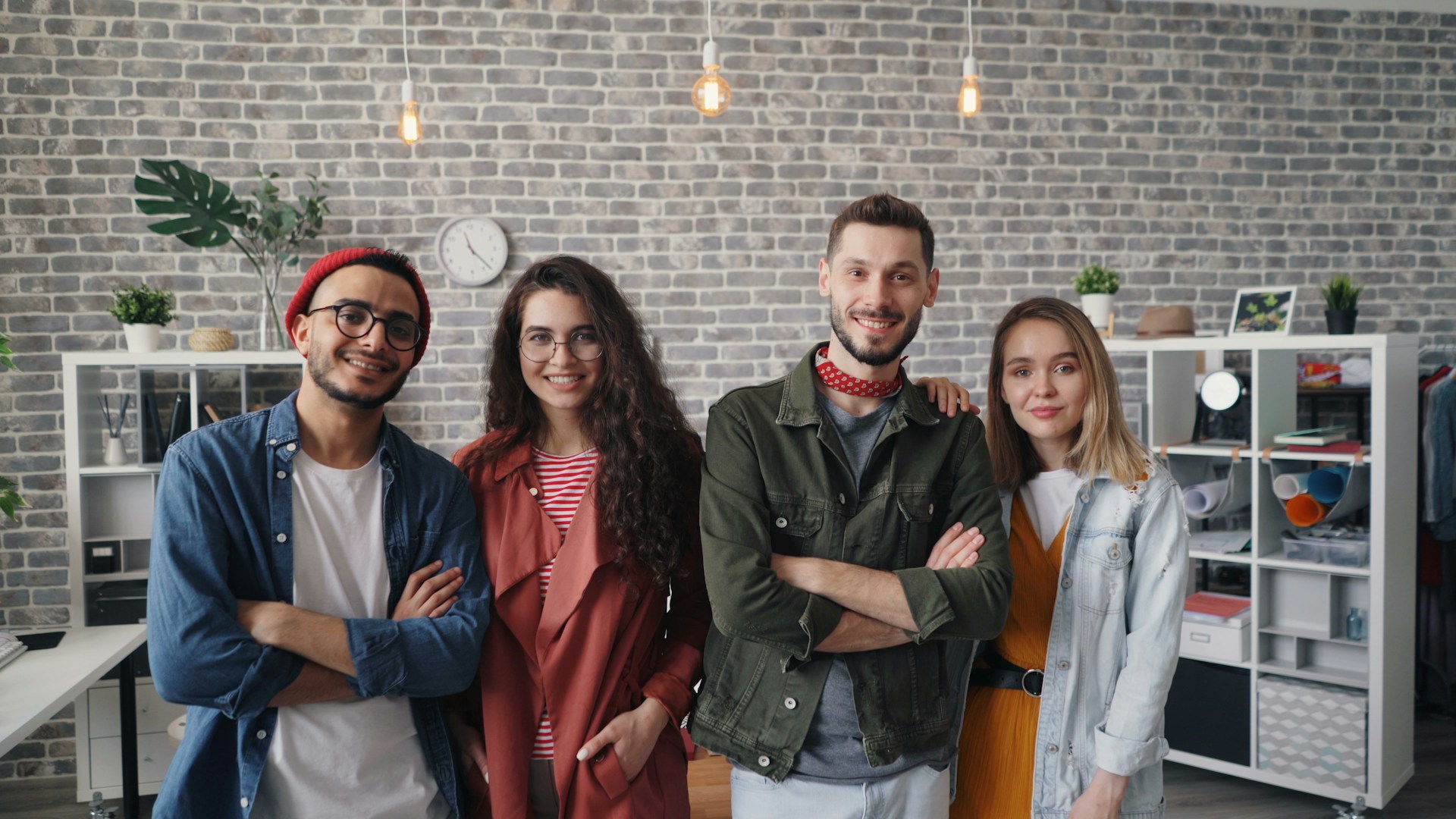 a group of people standing next to each other