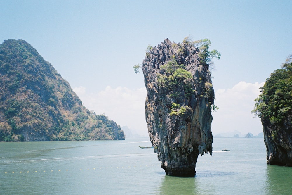 a body of water surrounded by mountains and trees