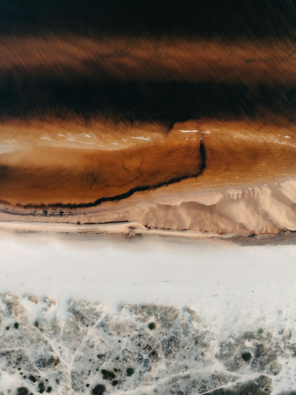 an aerial view of a body of water