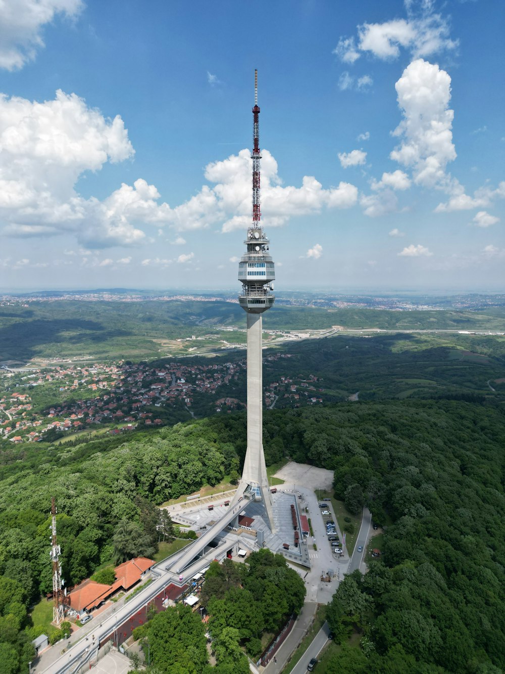 a very tall tower with a sky background