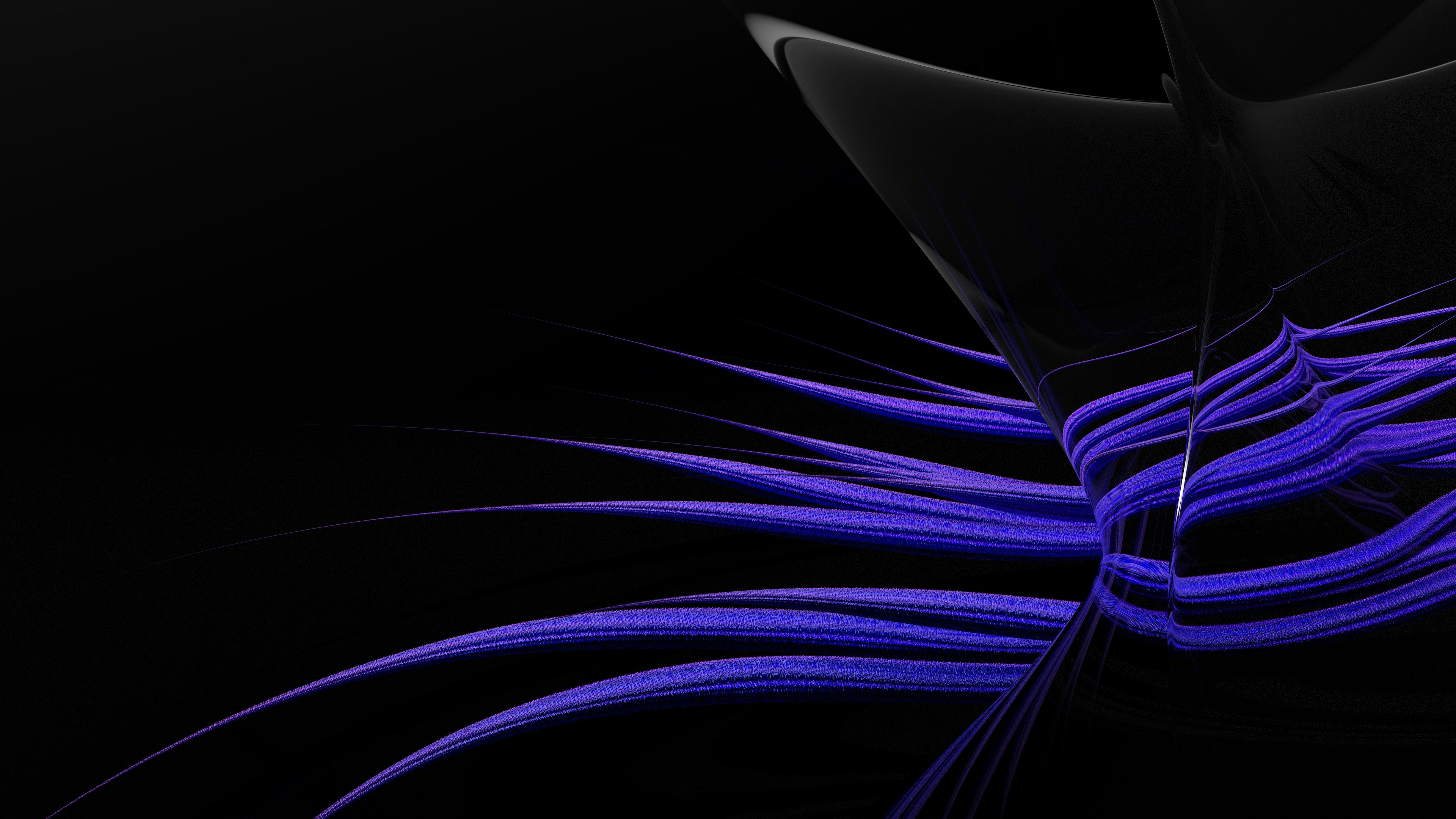 ein schwarzer Hintergrund mit violetten Linien in der Mitte