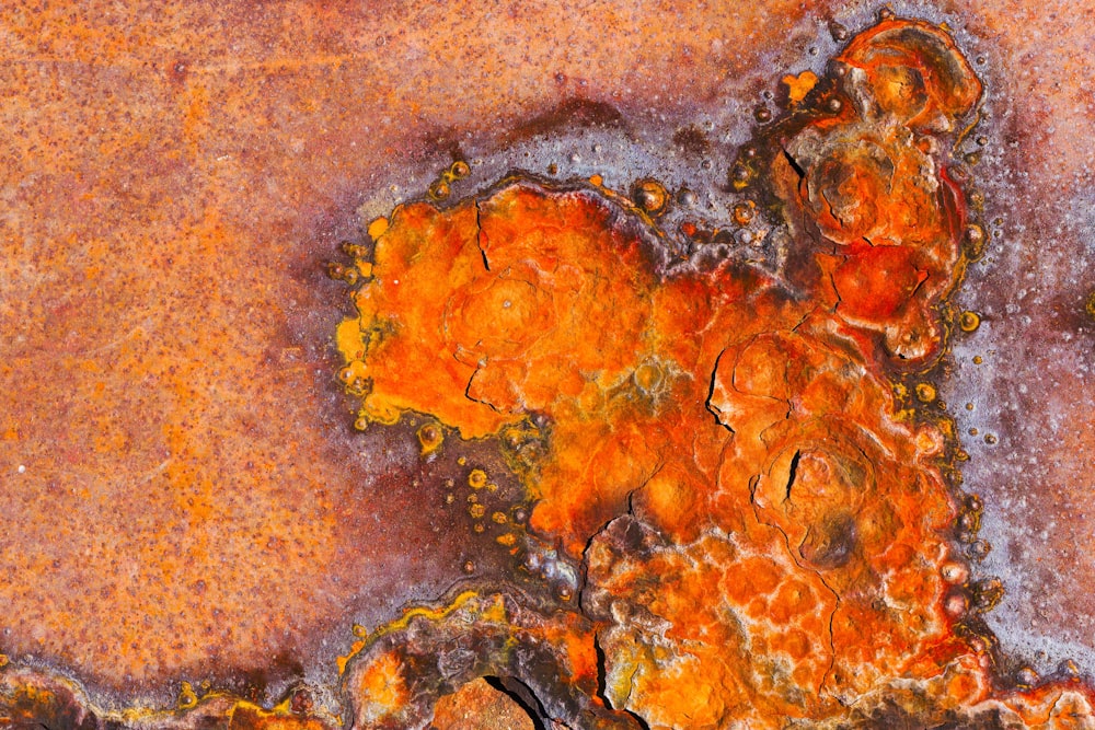 a close up of an orange and yellow substance