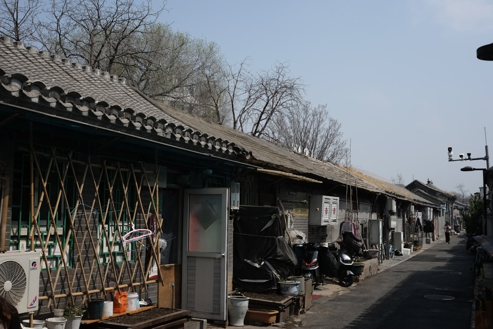 a row of buildings with a lot of windows