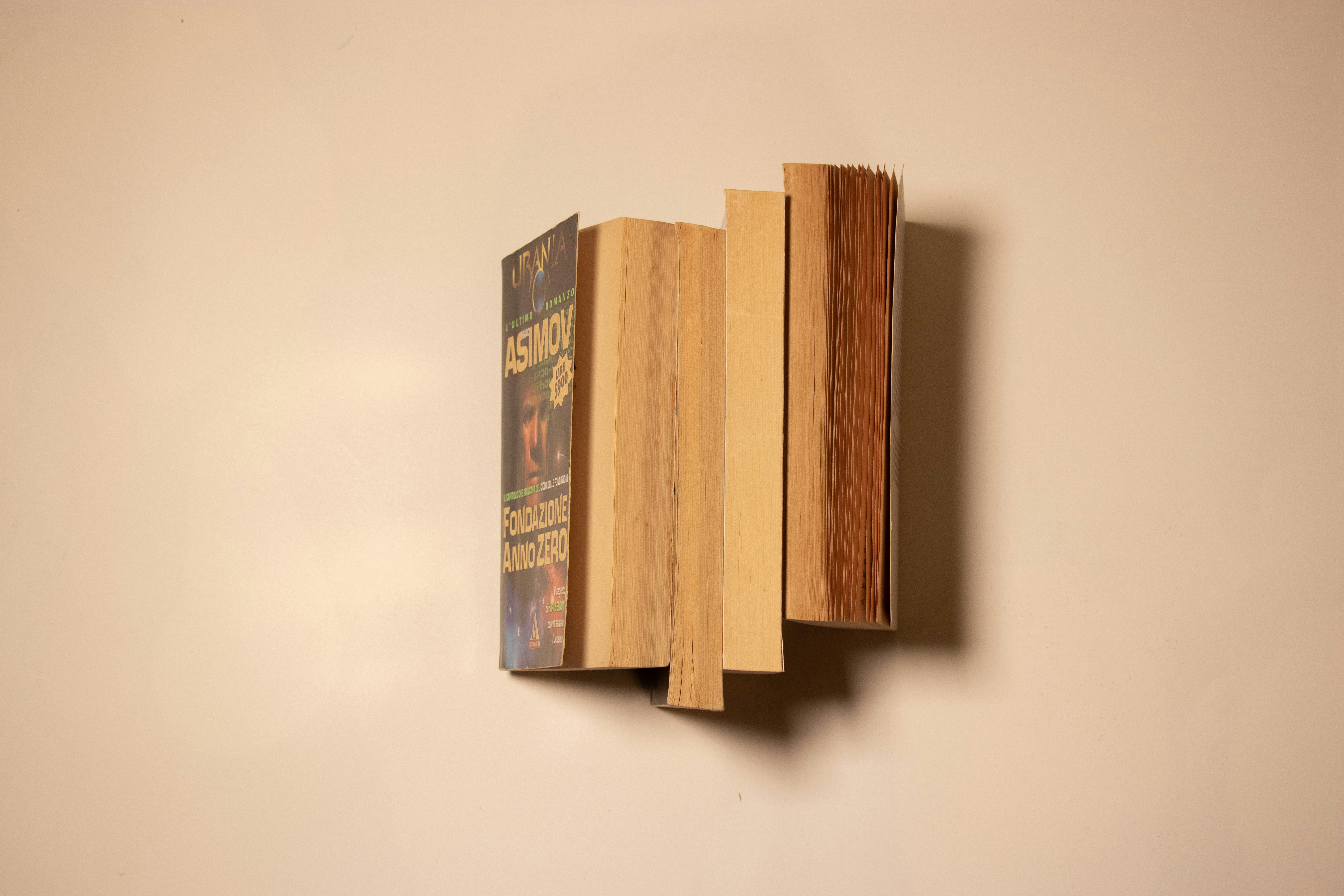 a book that is sitting on a wall