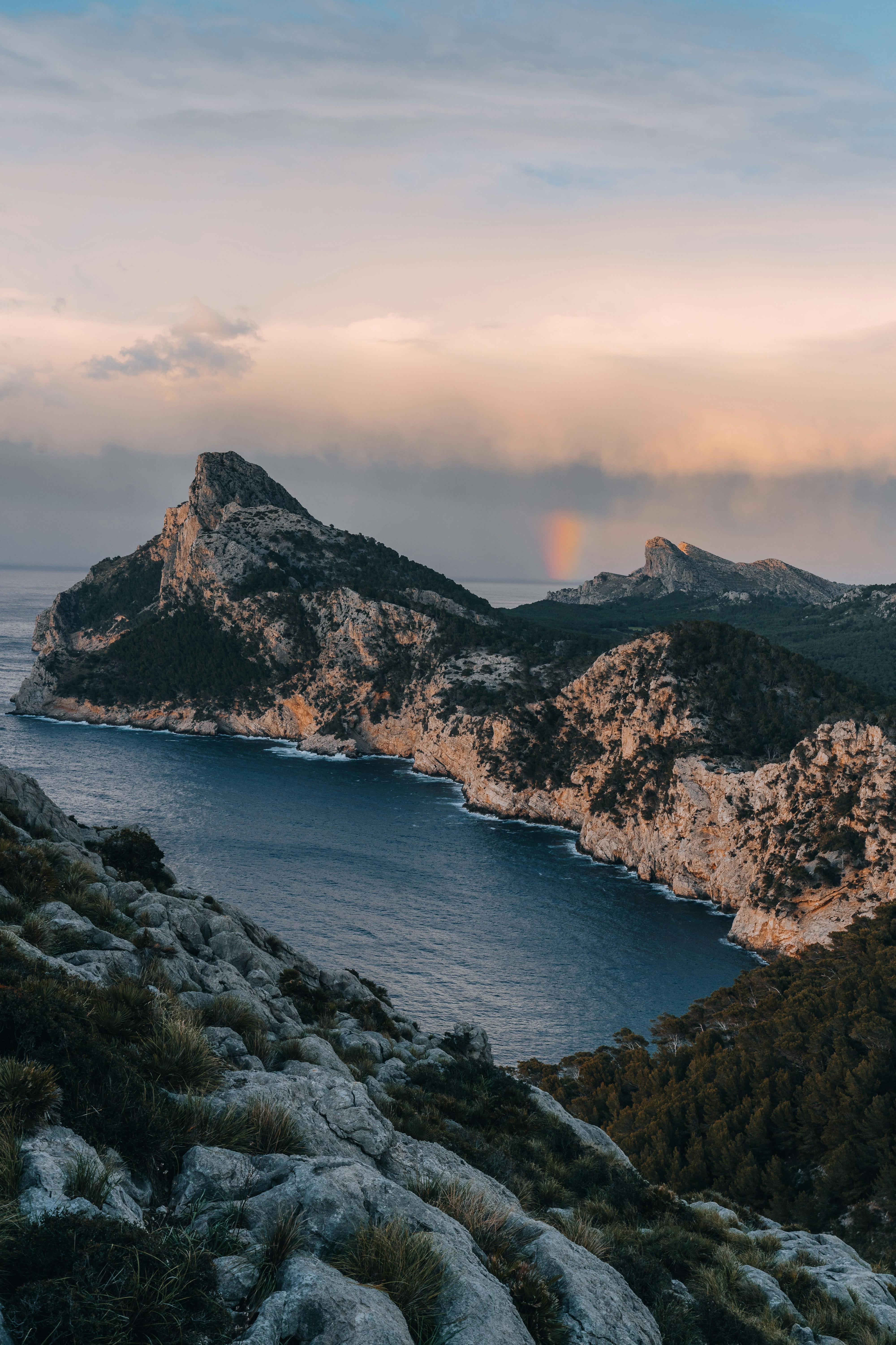 a large body of water surrounded by mountains