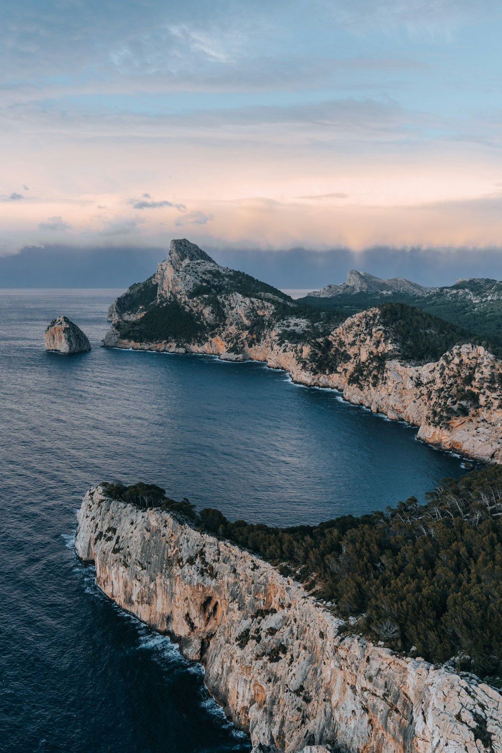 a large body of water surrounded by mountains