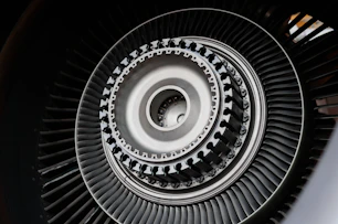 a close up view of a jet engine
