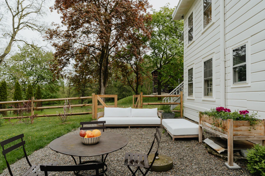 Paver patio with outdoor seating