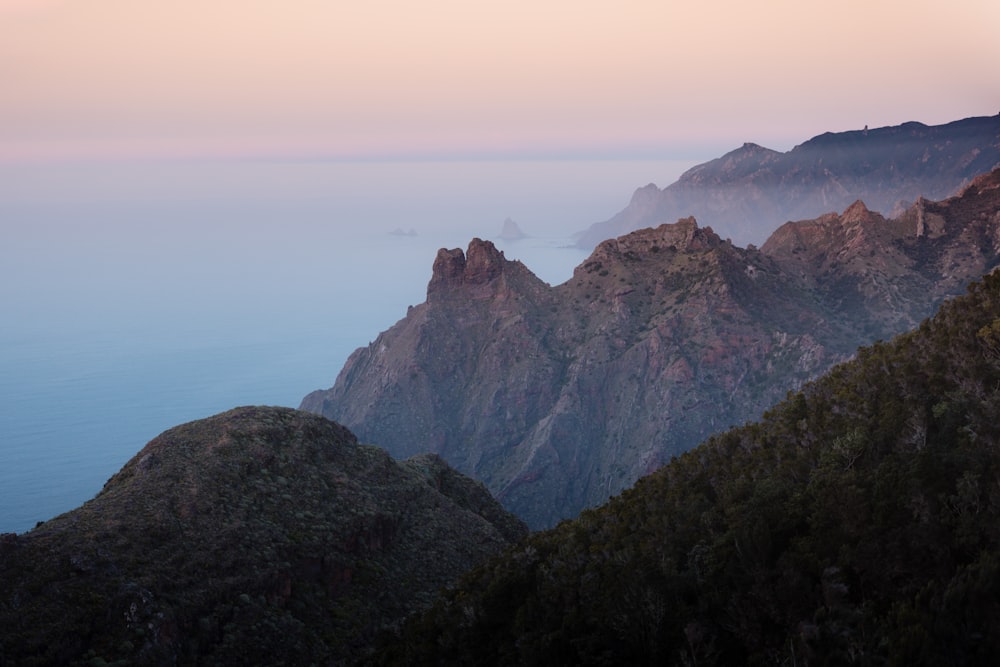 a view of a mountain range in the distance