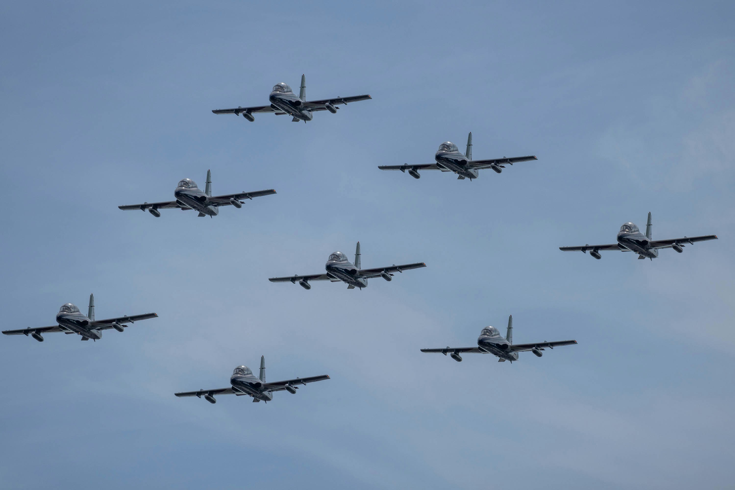 a group of planes flying in formation in the sky, The Italian national aerobatic team with MB339 aircraft of the Italian Air Force, performs over the skies of Caorle (Venice) for the airshow of 4 May 2024.