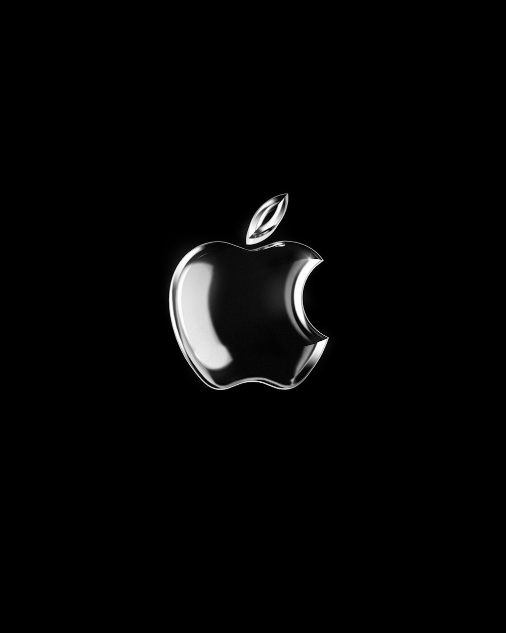 an apple logo on a black background