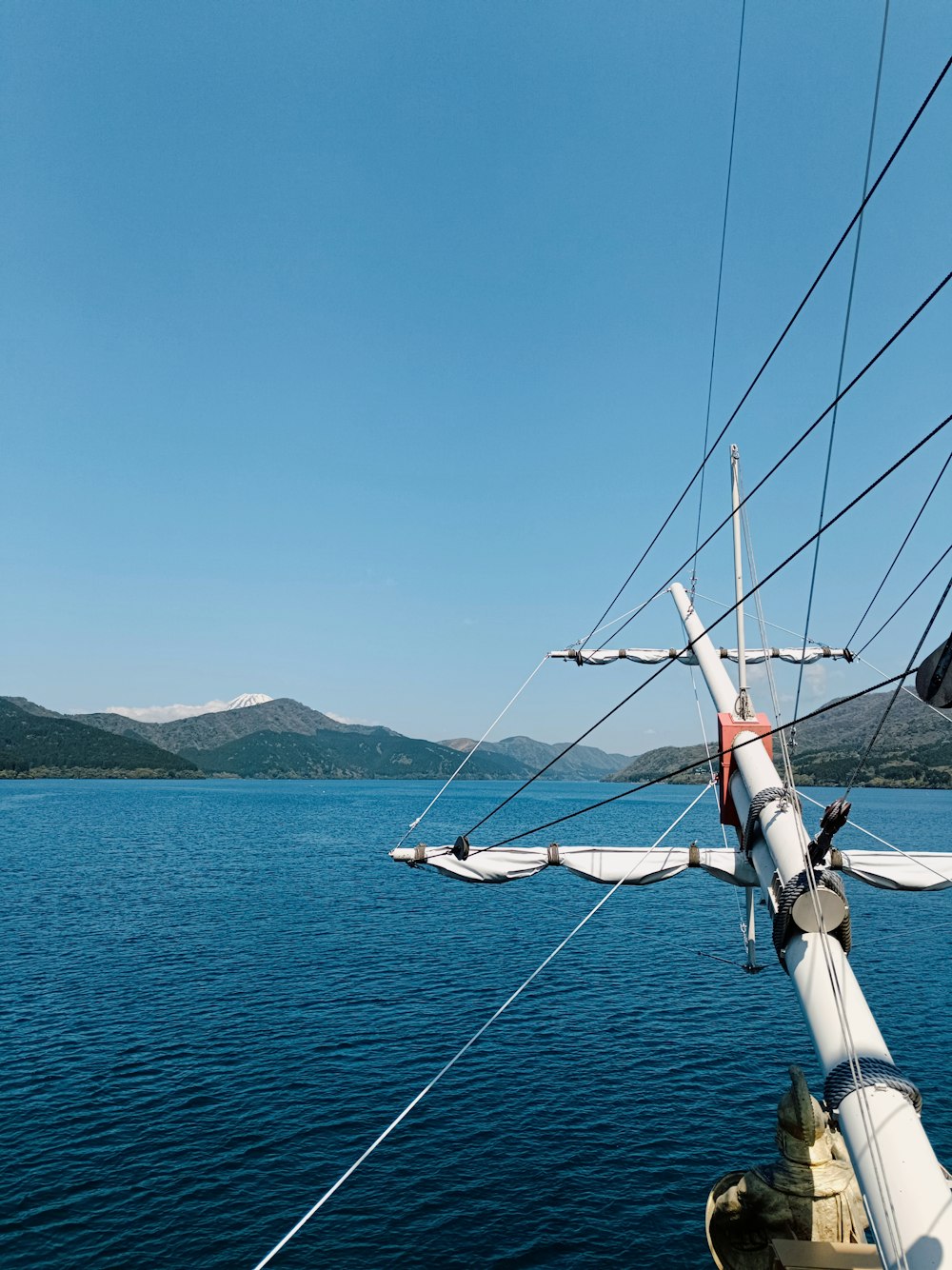 a view of a body of water from a boat