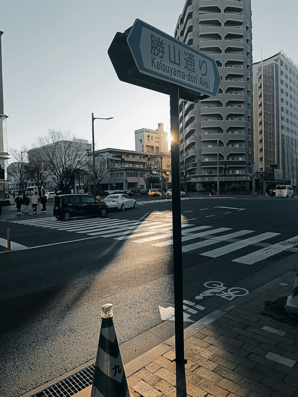 a street sign sitting on the side of a road