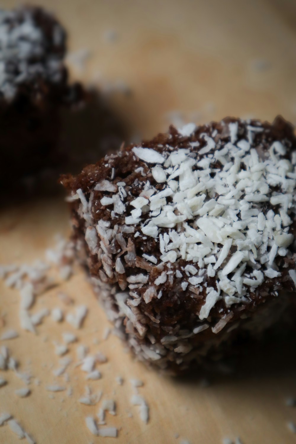 a close up of a piece of food on a table