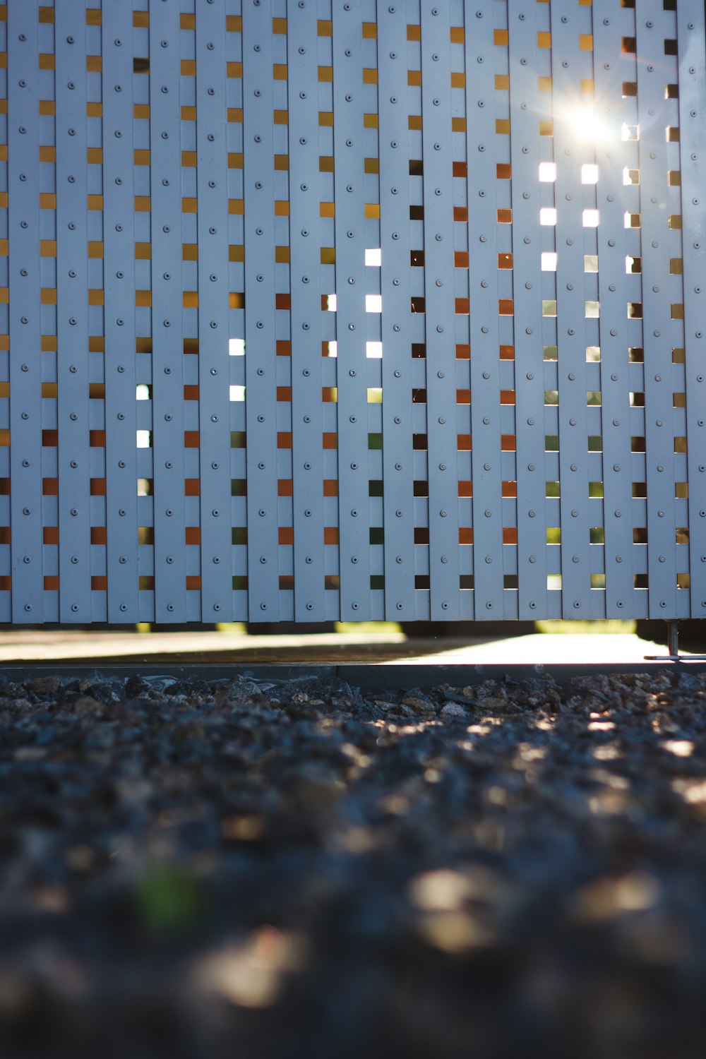 a close up of a building with a lot of squares on it