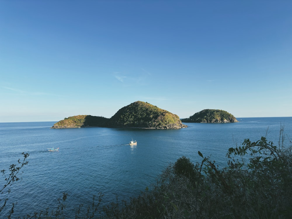 a small island in the middle of a large body of water