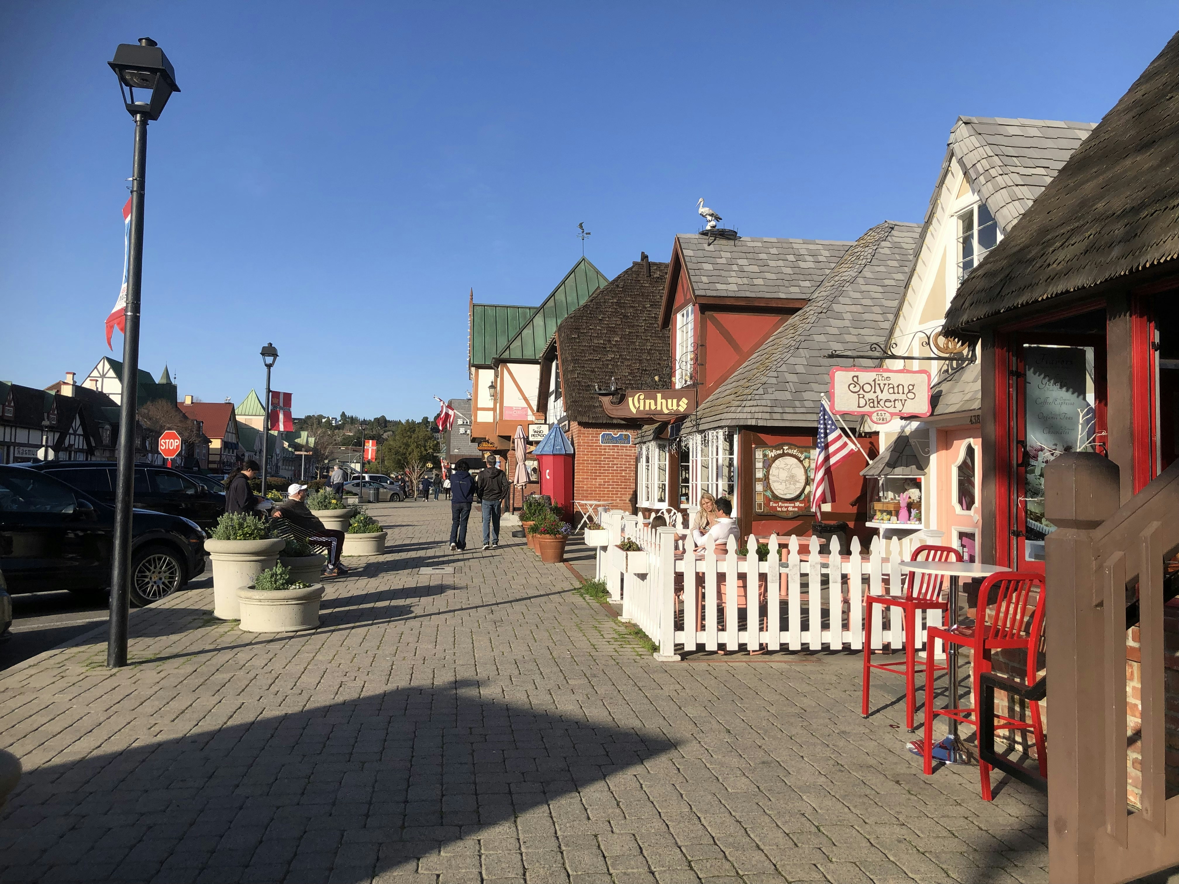 A small town with a white picket fence photo Free Solvang village