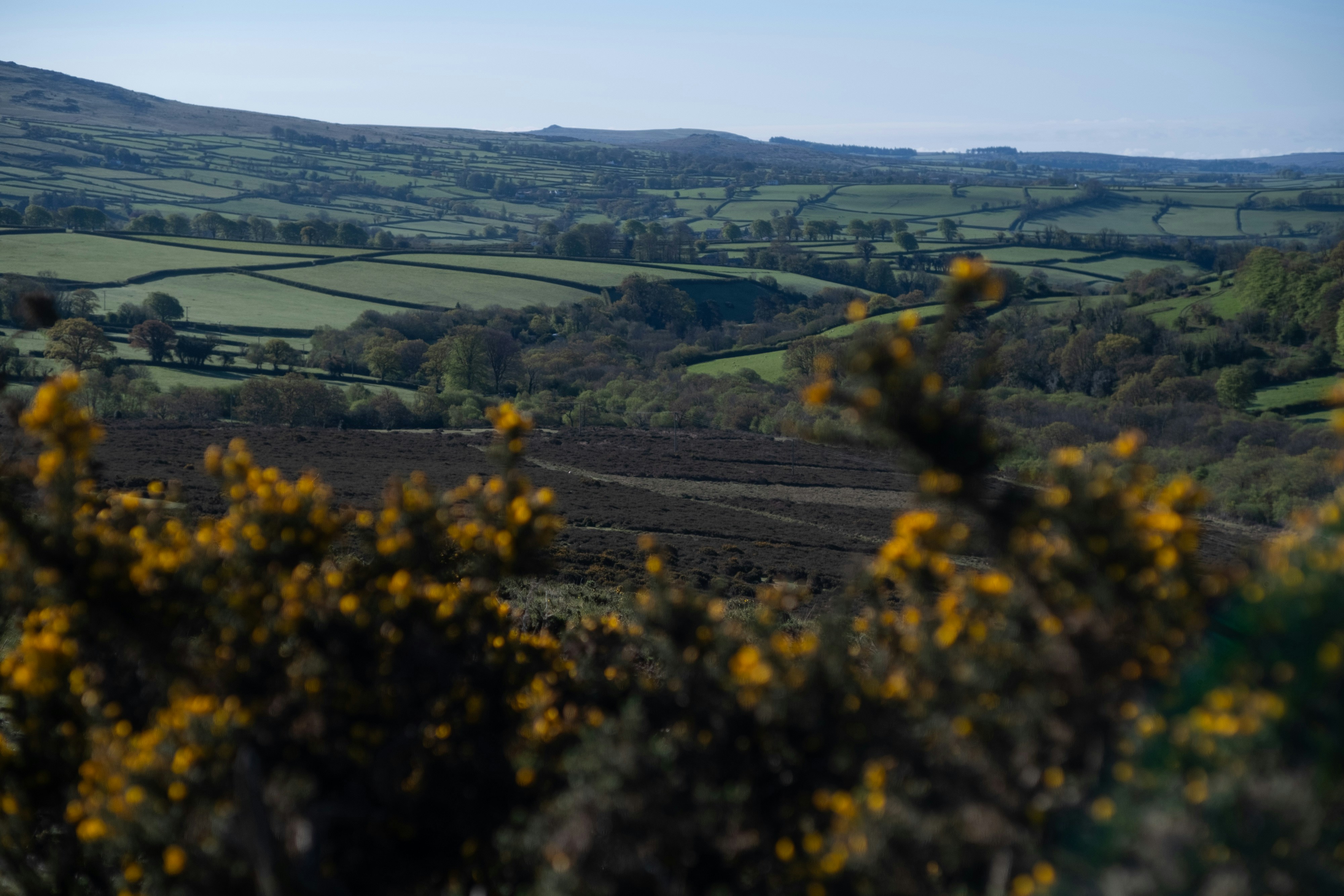 une vue sur la campagne depuis le sommet d’une colline