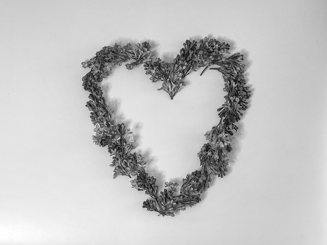 Floral Heart in Black and White