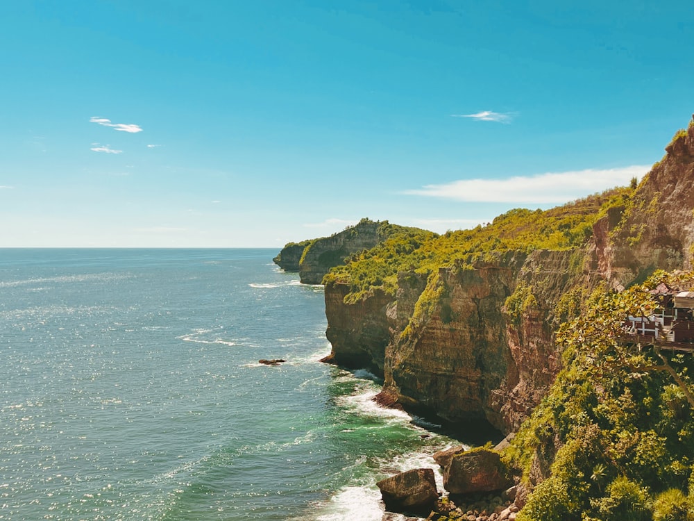 a view of a cliff overlooking the ocean