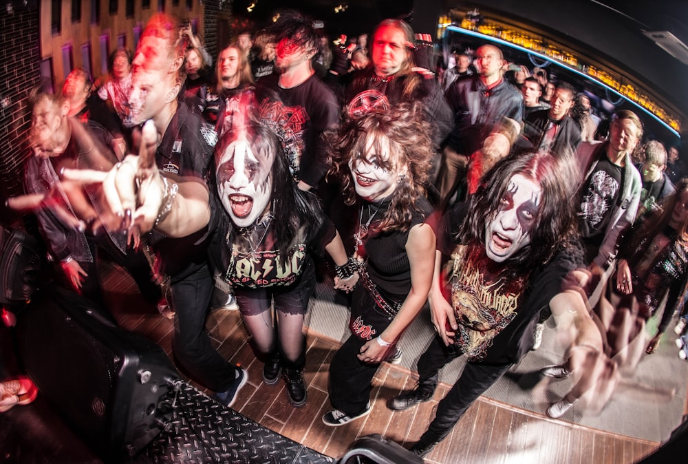 a group of people dressed up as zombies