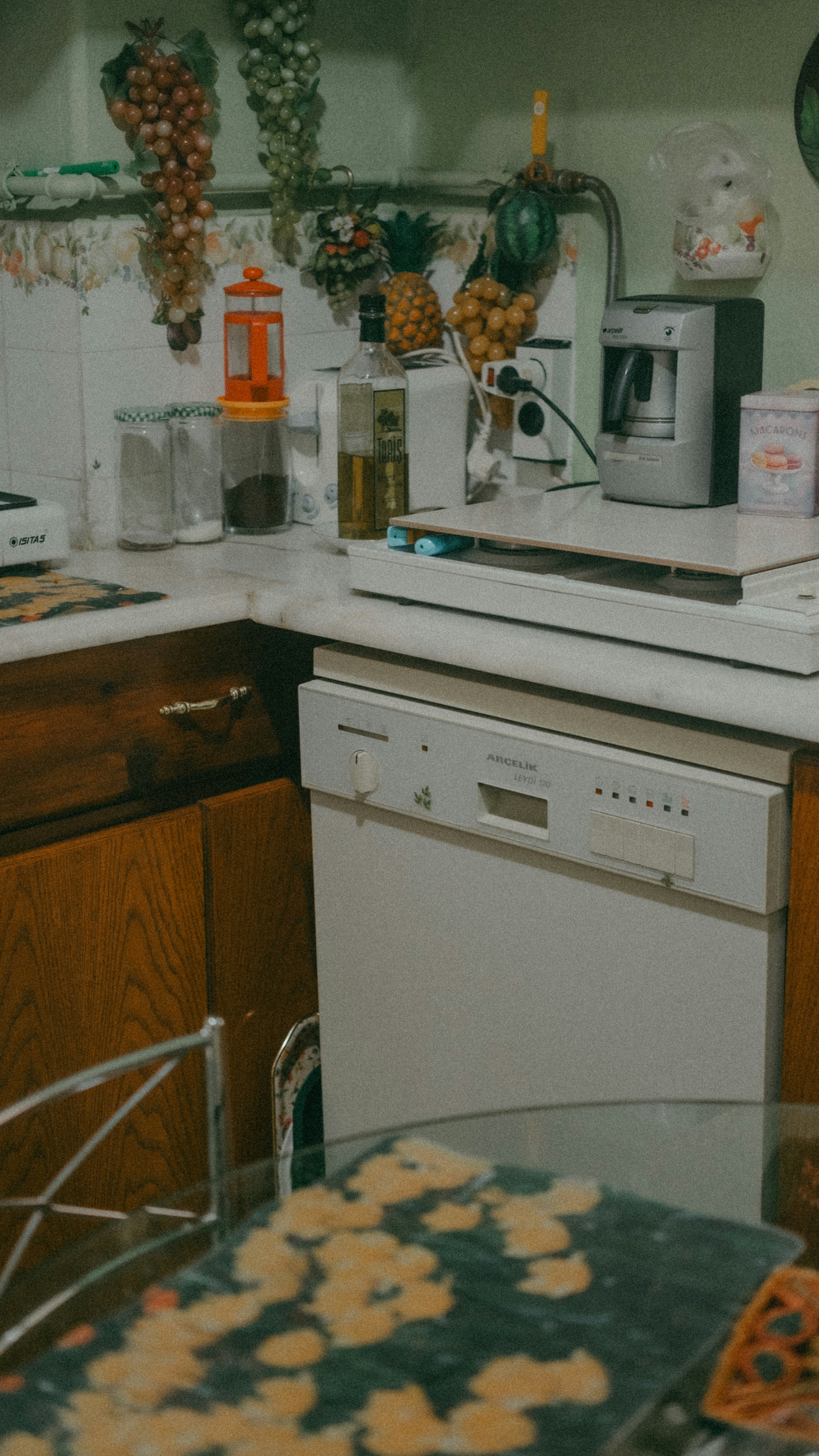 a kitchen with a stove and a microwave