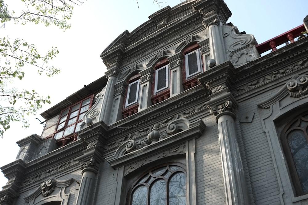 a large building with a clock on the front of it