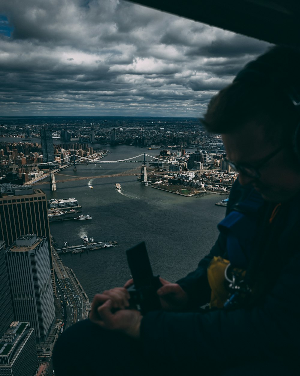 a man is looking at his cell phone