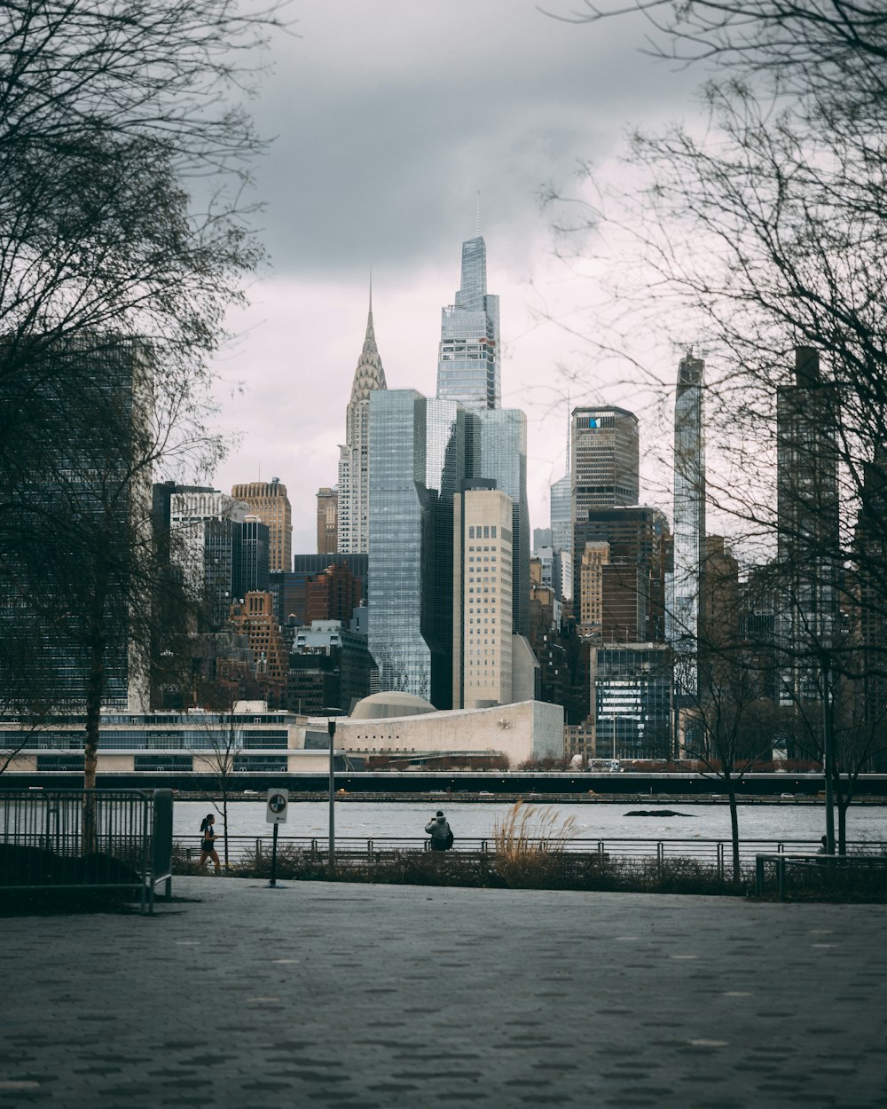 a view of a large city with tall buildings