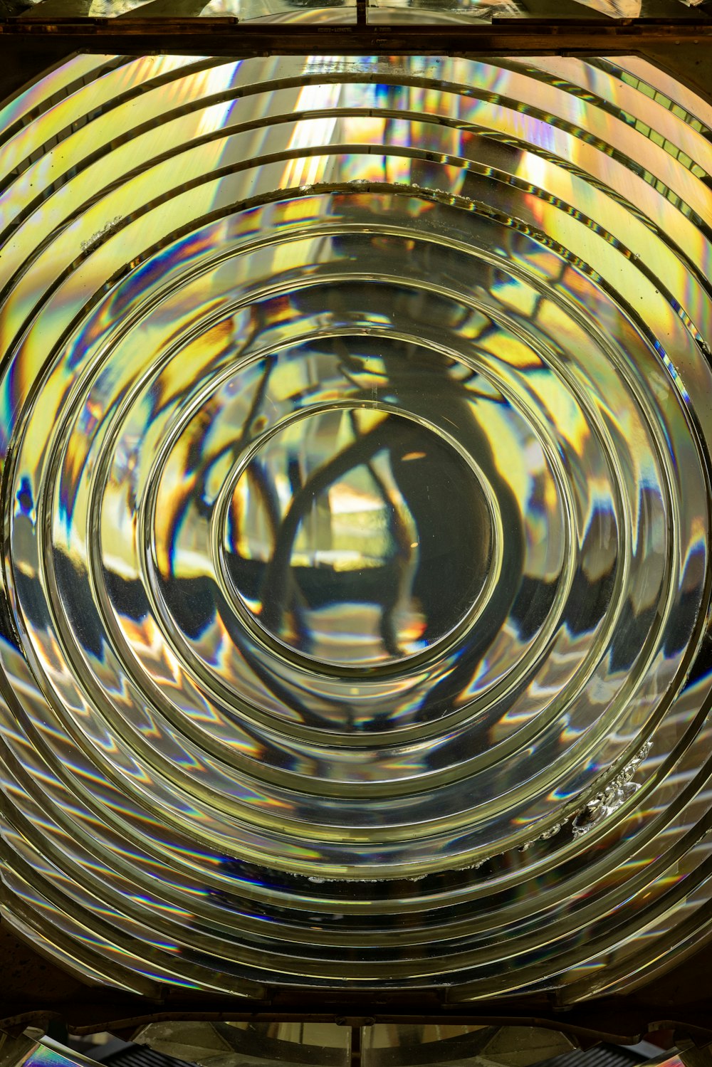 a close up of a glass bowl on a table