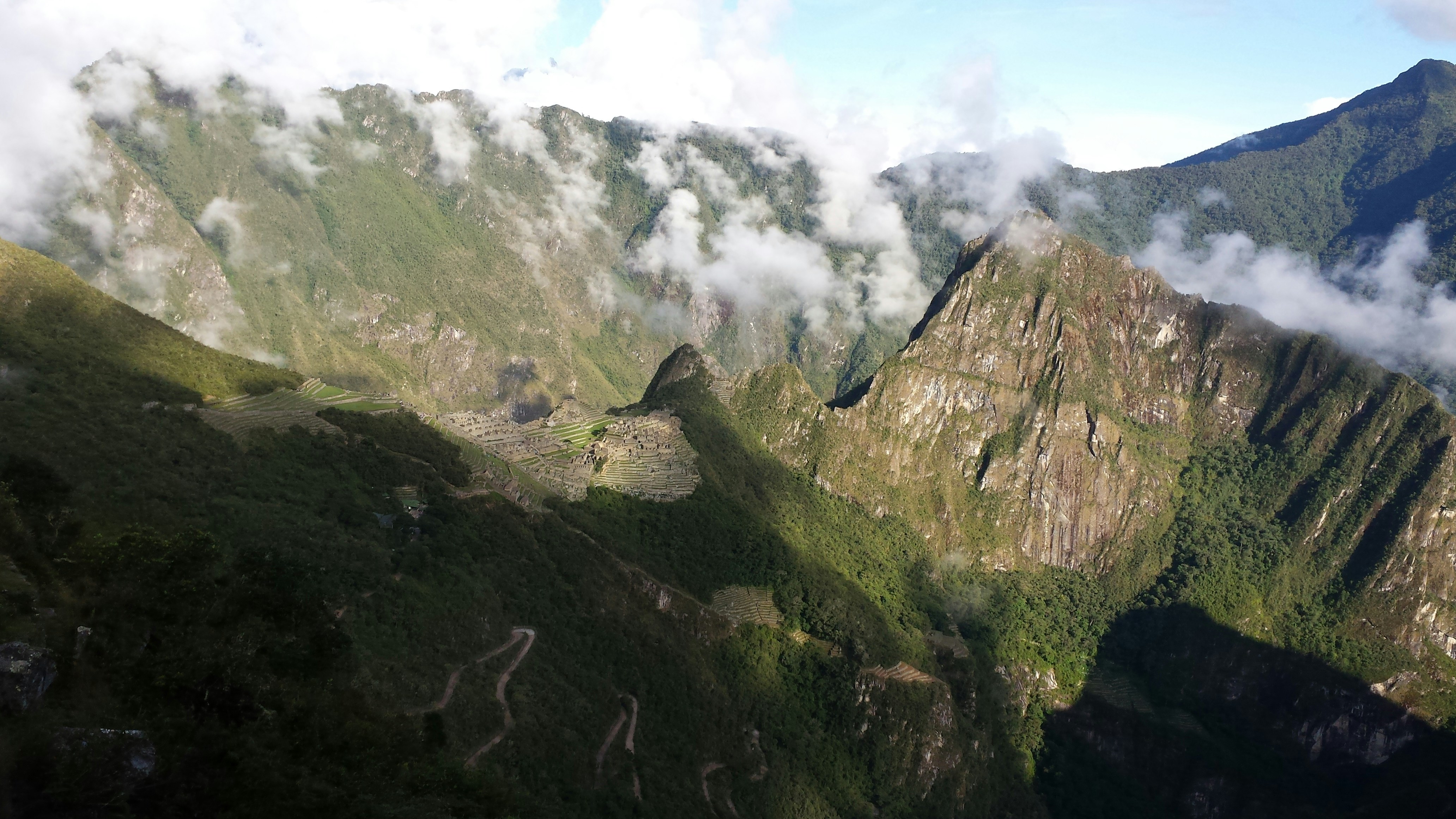 a view of a mountain range from a plane, 
