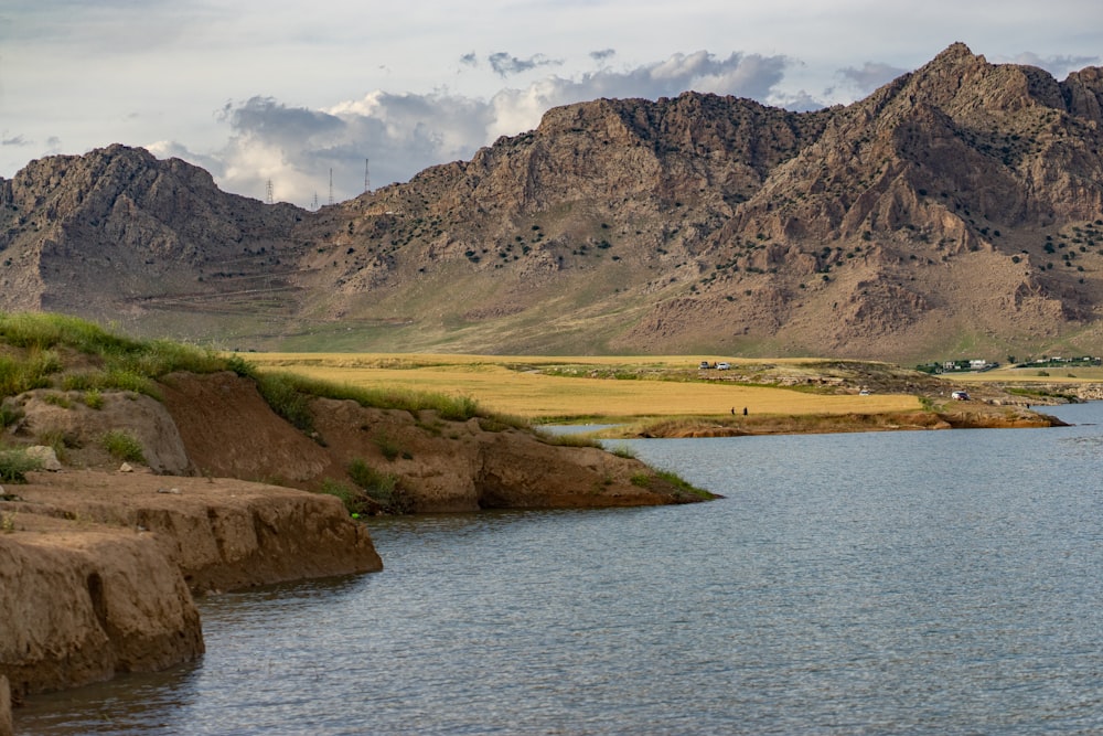 a large body of water surrounded by mountains