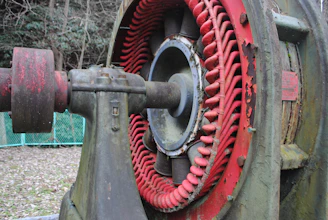 a close up of a large metal object