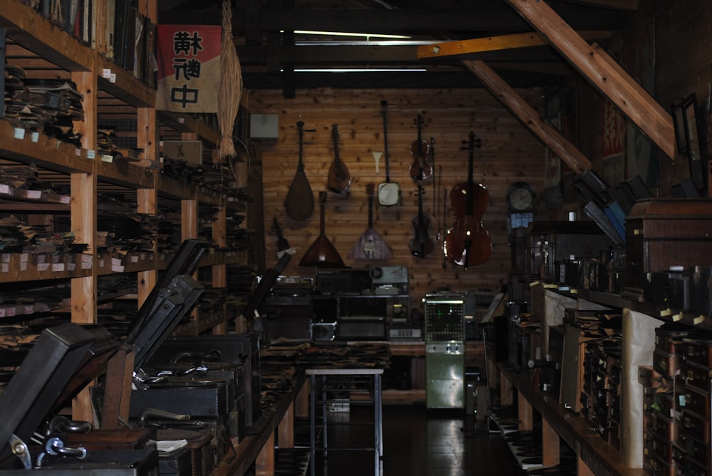 a room filled with lots of musical instruments