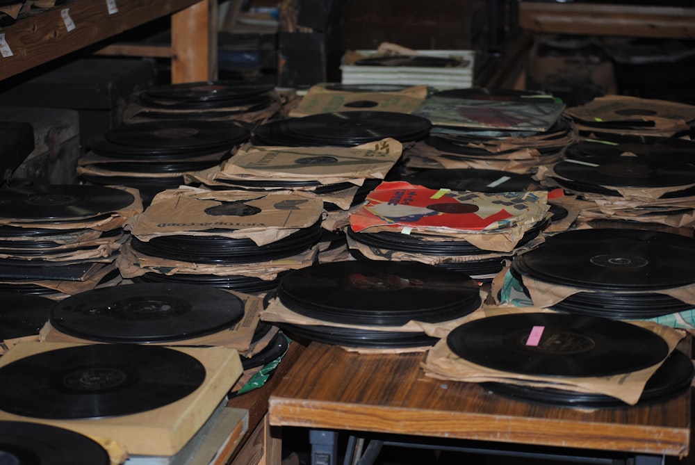 a room filled with lots of old records