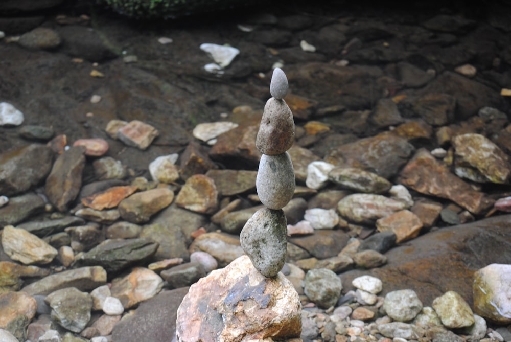 a pile of rocks stacked on top of each other