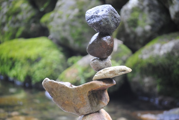 a pile of rocks stacked on top of each other