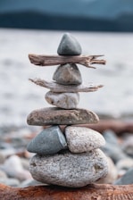 a pile of rocks stacked on top of each other