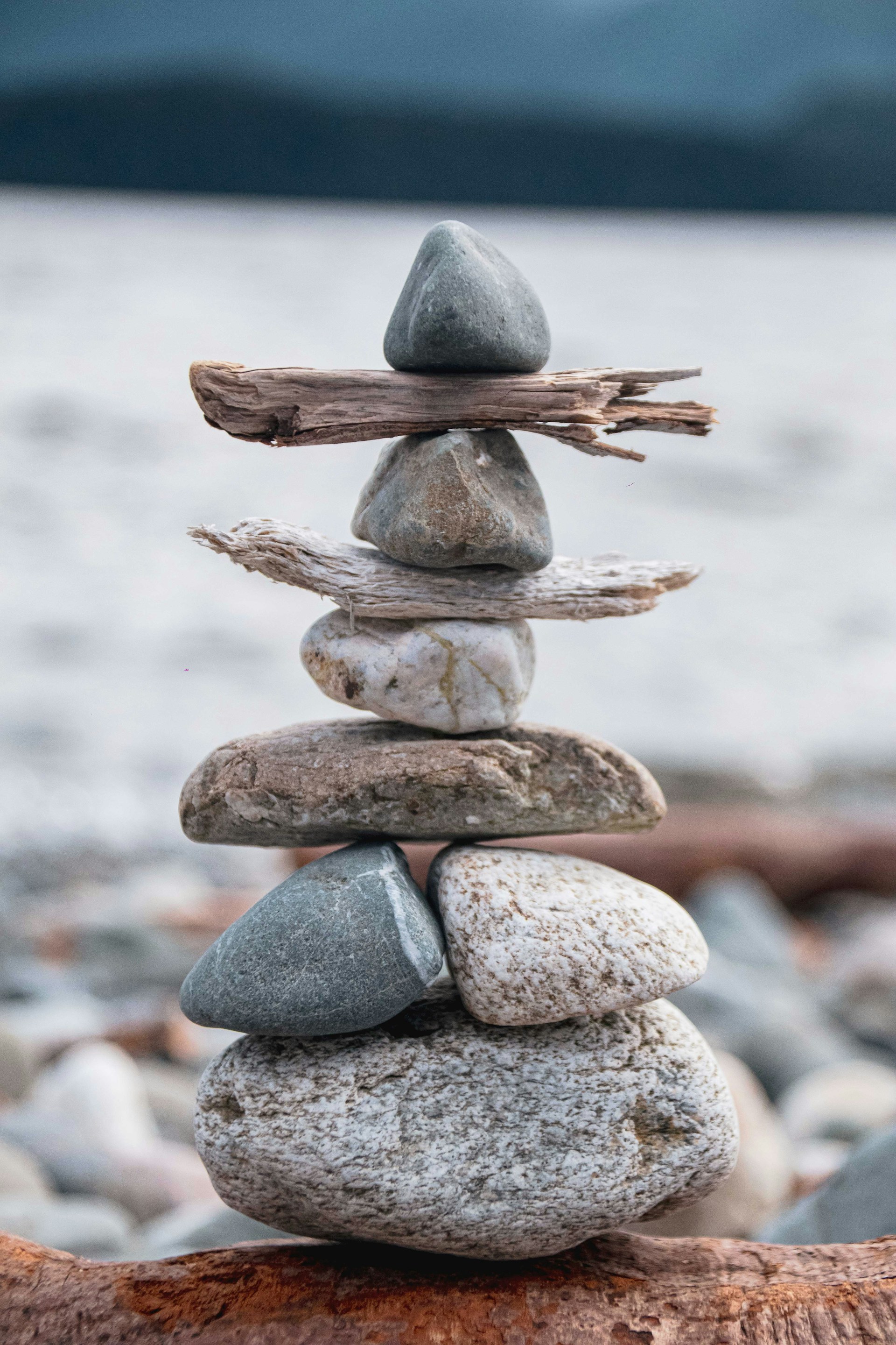 a pile of rocks stacked on top of each other