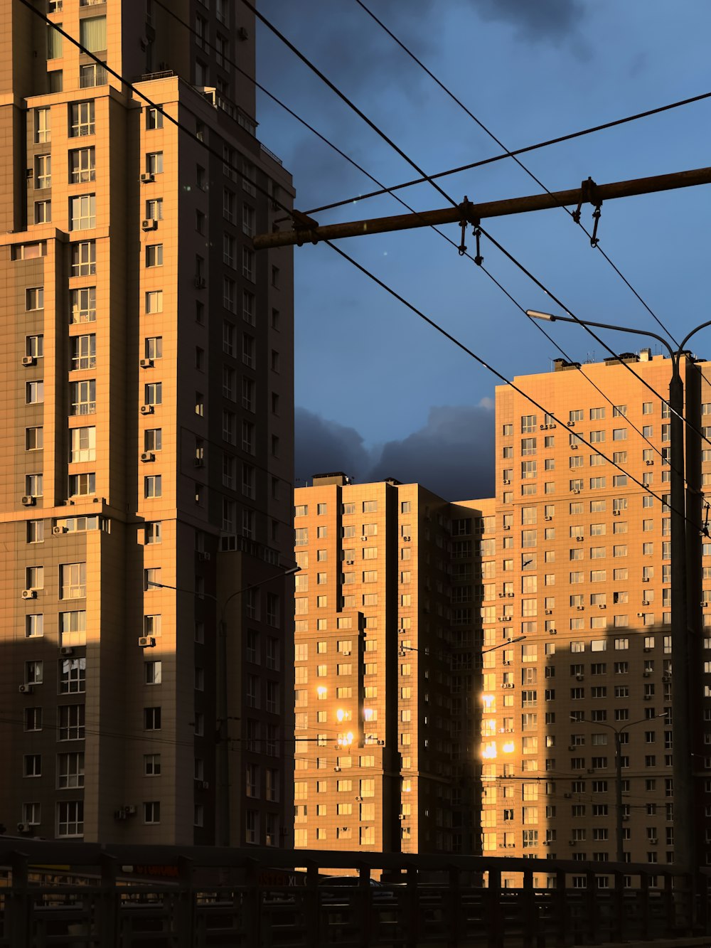 a view of a city with high rise buildings in the background