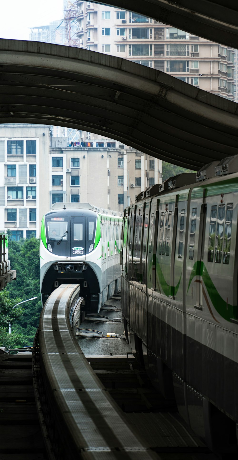 a couple of trains that are on some tracks