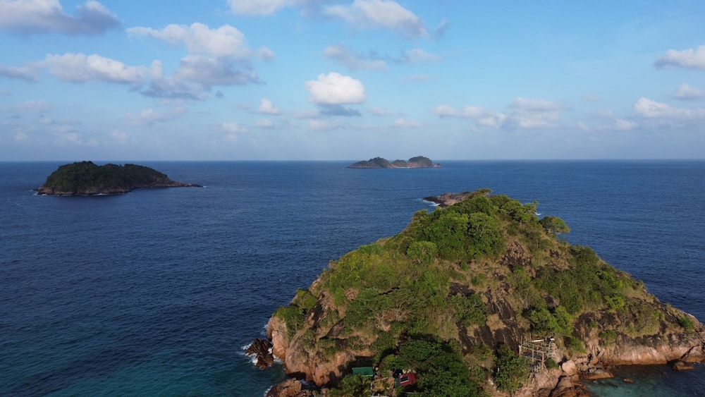 a small island in the middle of the ocean