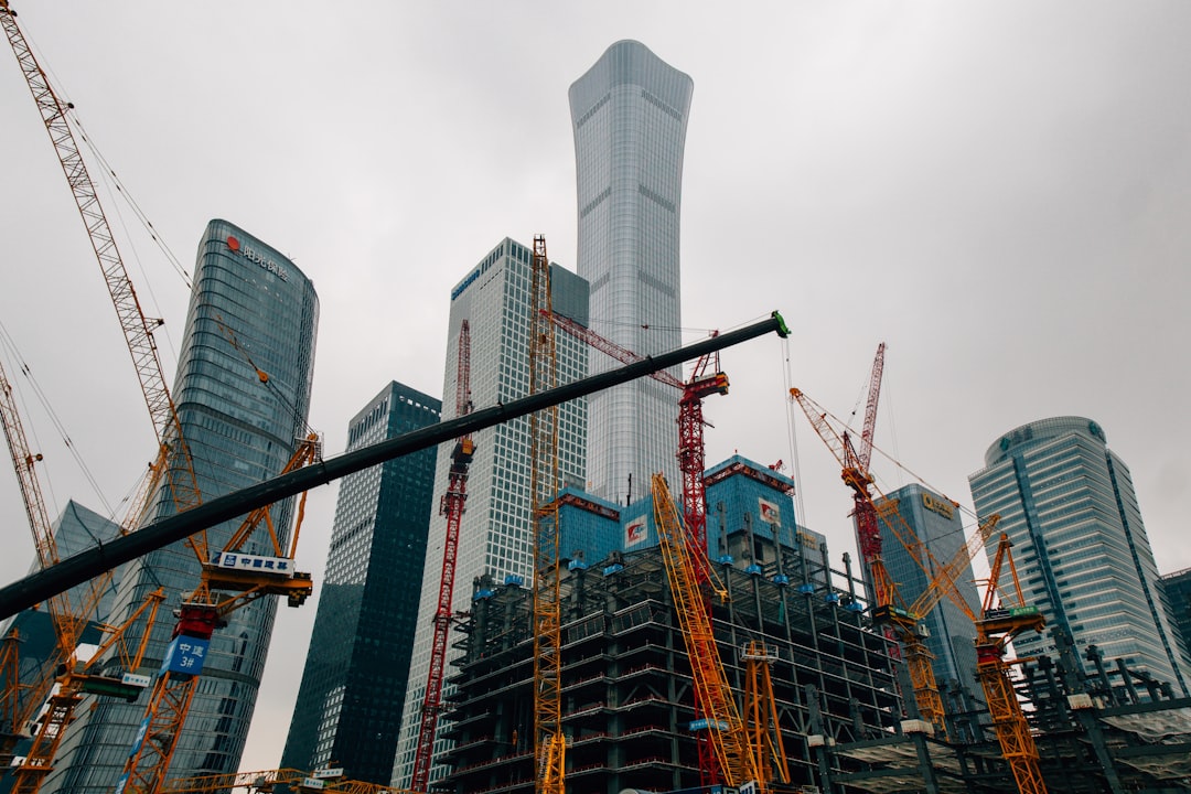 Construction site in business district of Beijing, China