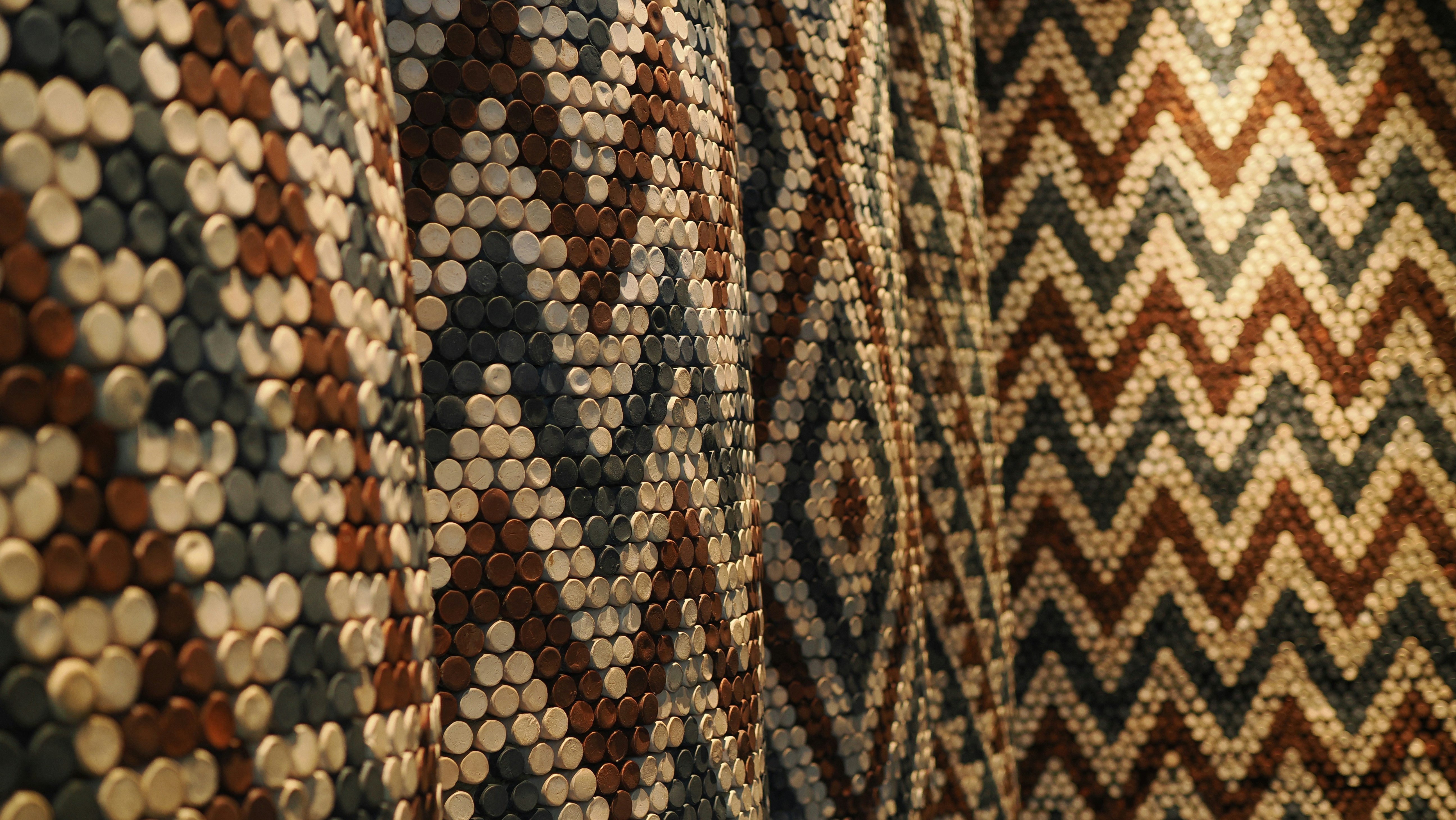 a close up of a wall with a pattern on it