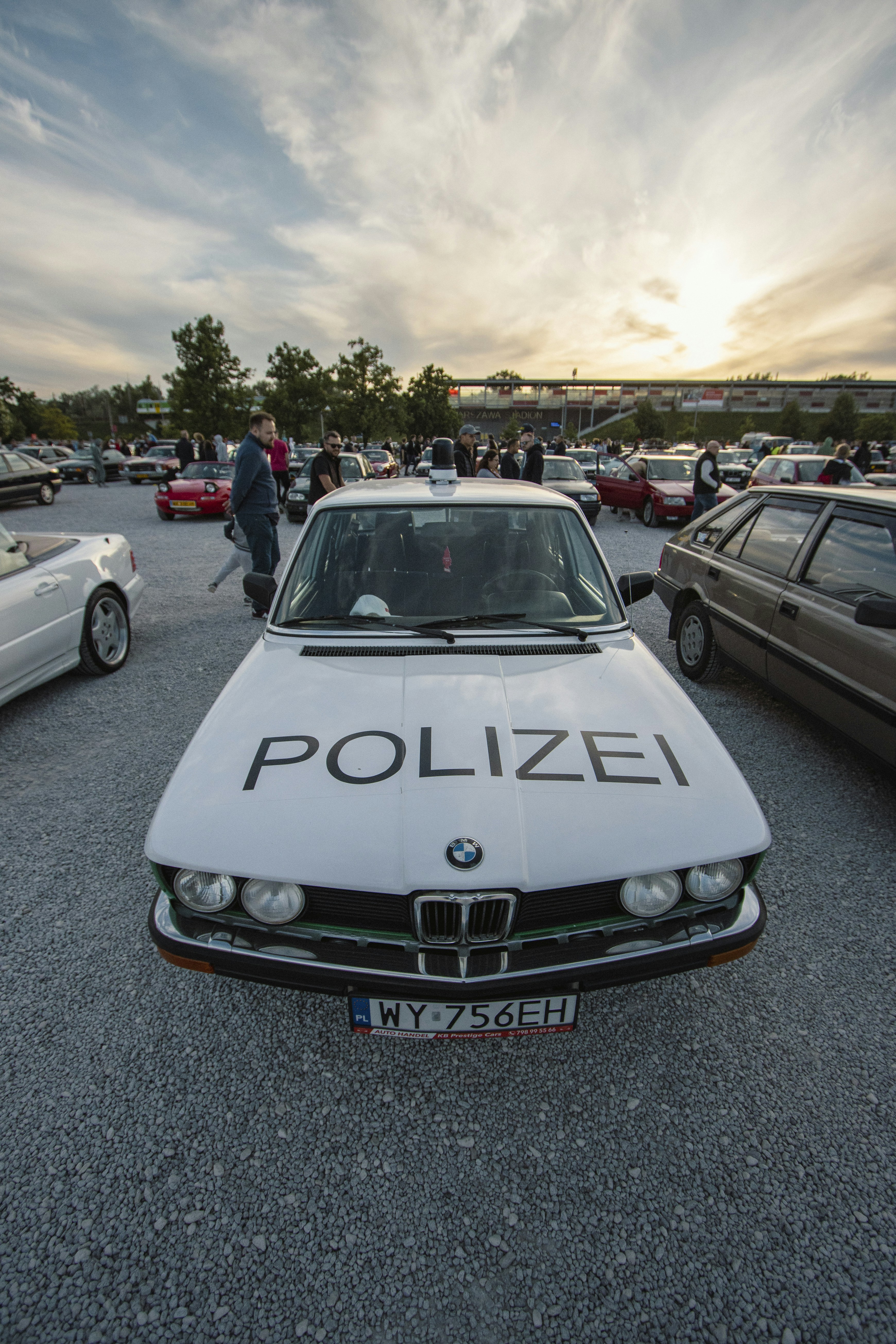a police car parked in a parking lot