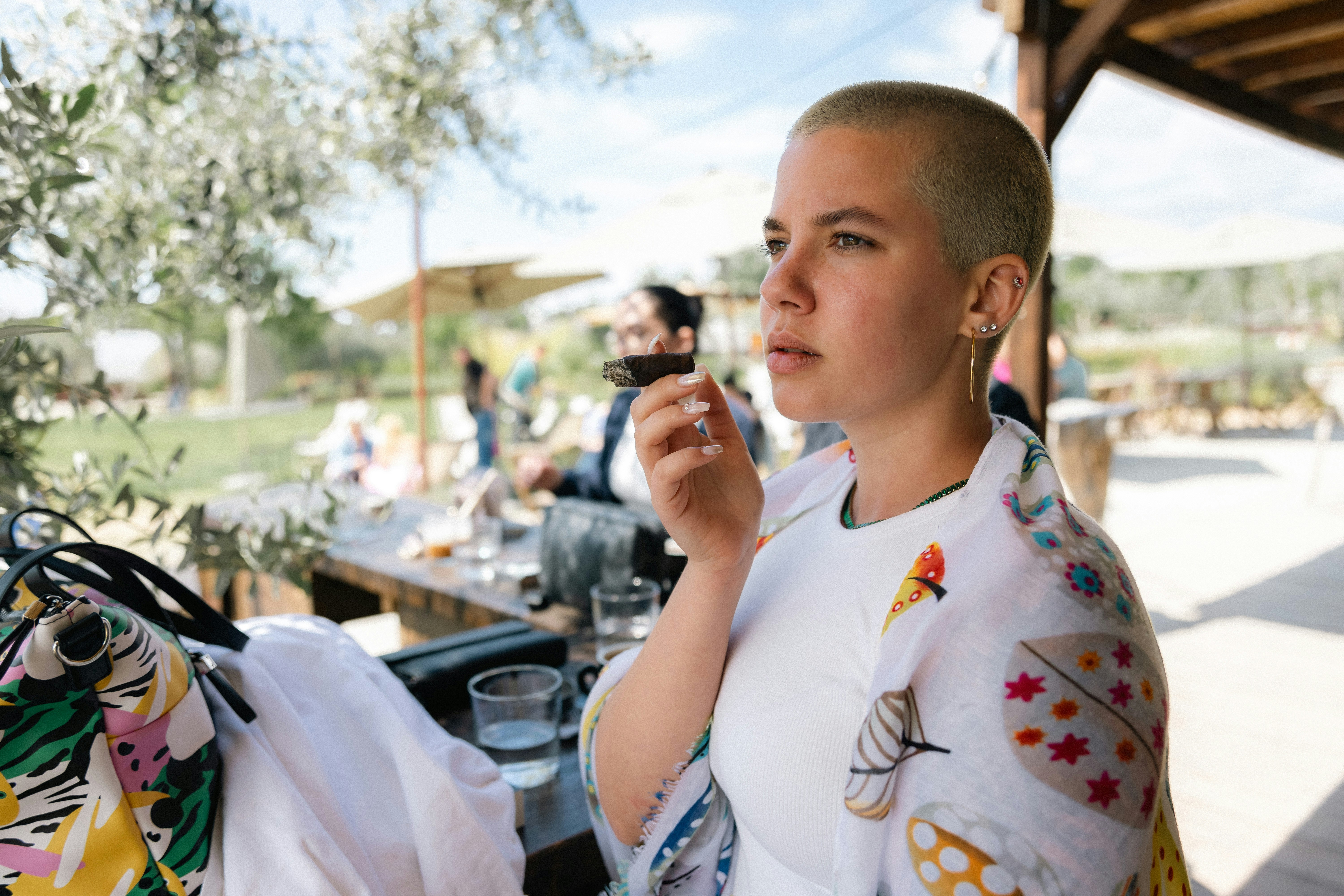 Amanda Riley's shaved head chemotherapy selfie - scamanda