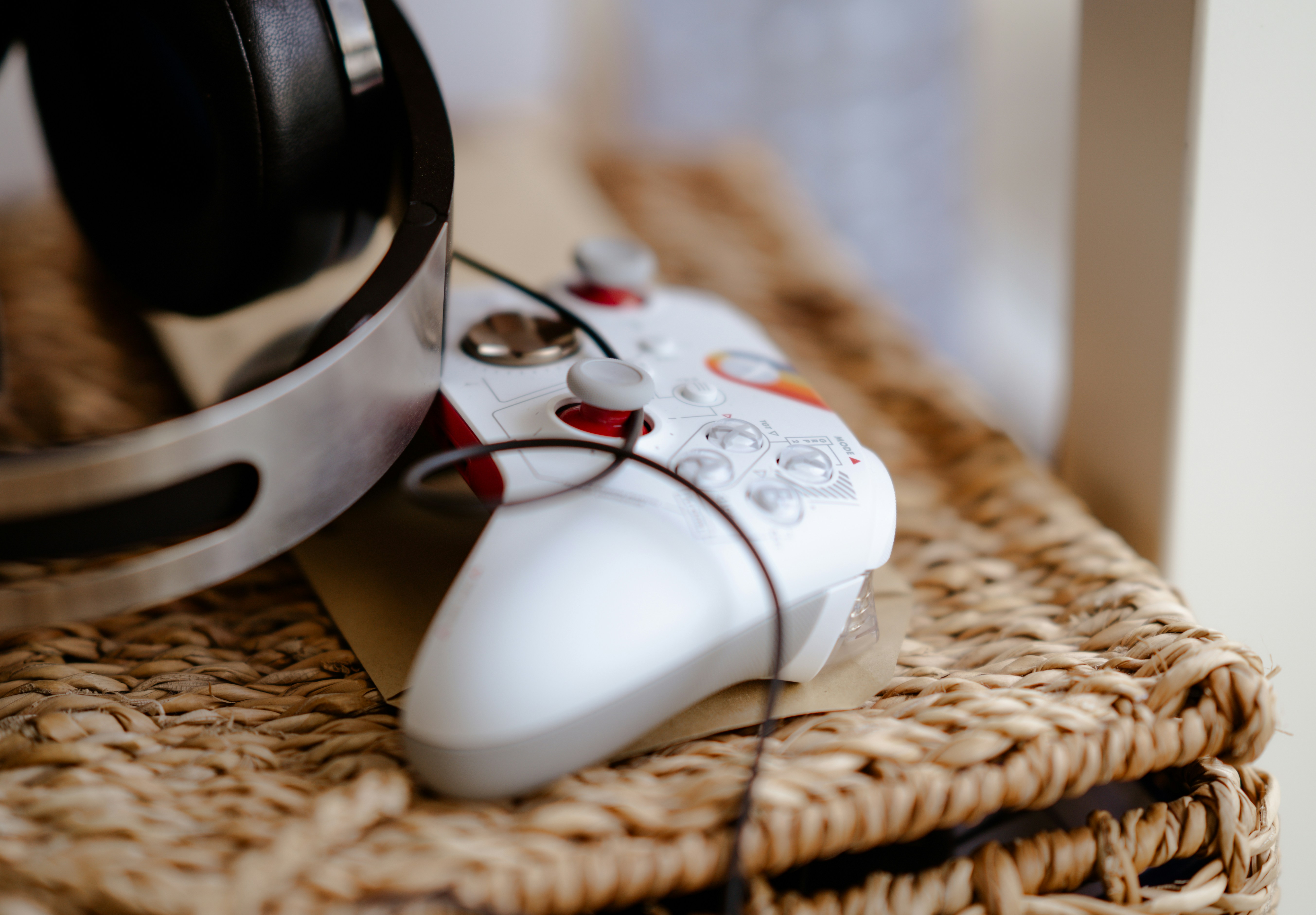 a close up of a nintendo wii game controller