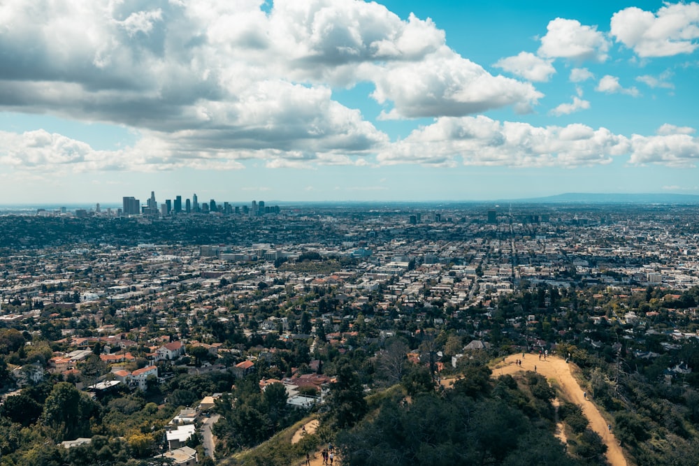 a view of a city from a high point of view